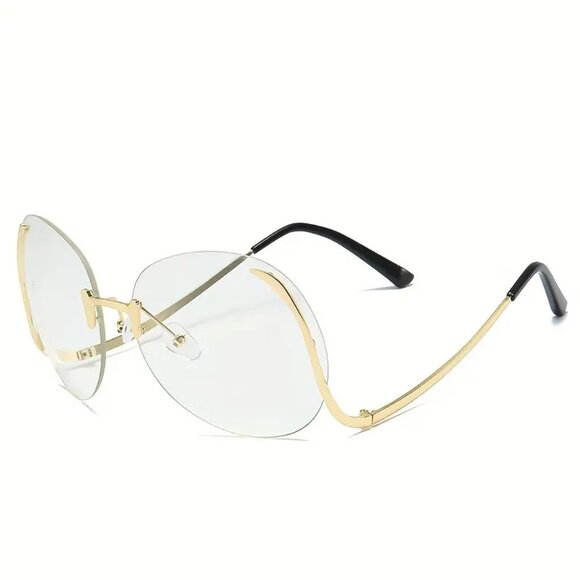 Large Rimless Fashion For Women Men Summer Gradient Sun Shades For Party Beach - Picture 1 of 3